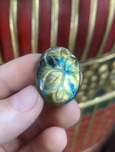 Load image into Gallery viewer, Polished Labradorite with Flower #2