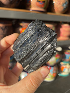 Black Tourmaline with Quartz Crystal