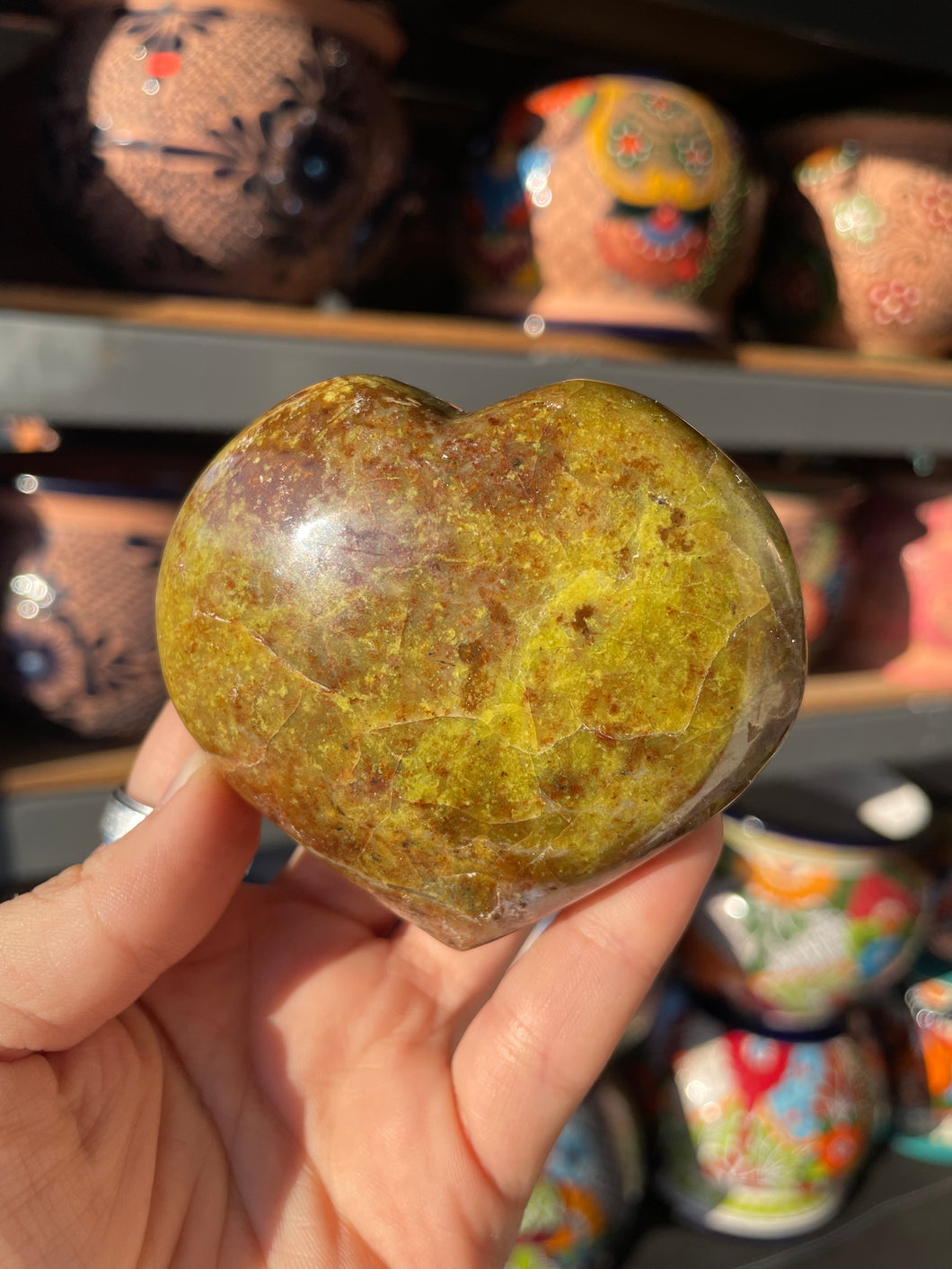 Green Opal Heart from Madagascar