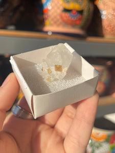 Quartz Crystal with Yellow Fluorite