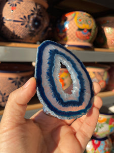 Agate Slice with Druzy (Dyed)