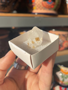 Quartz Crystal with Yellow Fluorite