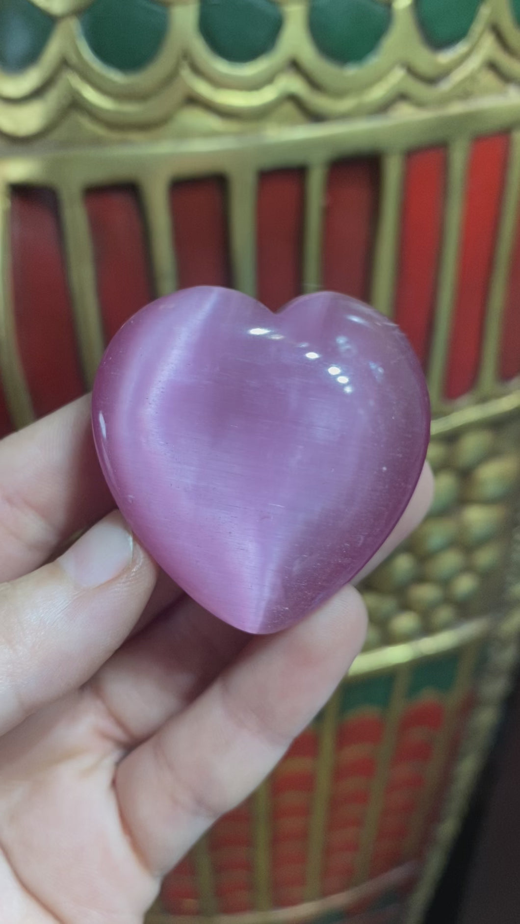 Large Pink Cat’s Eye Heart