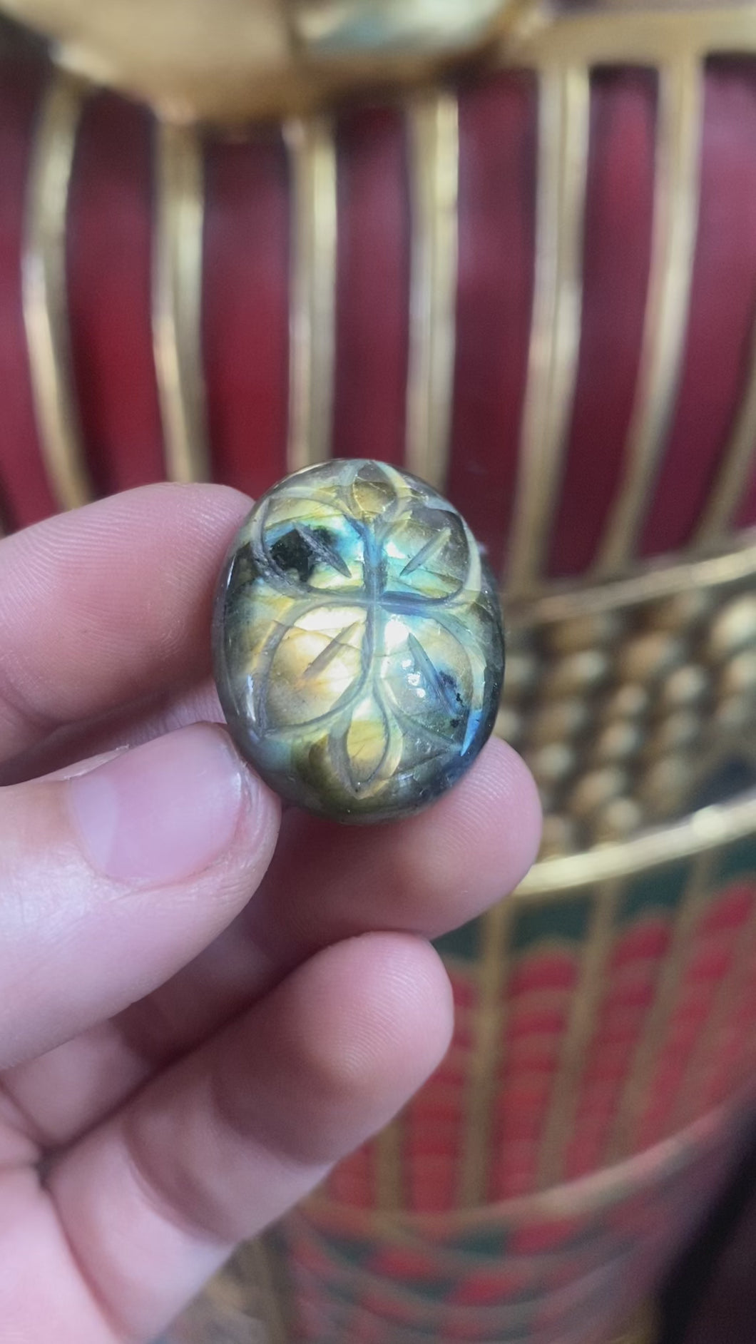 Polished Labradorite with Flower #2