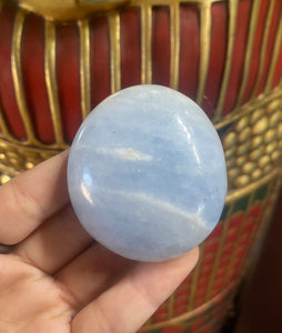 Blue Calcite Palm Stone