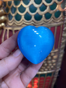 Large Light Blue Cat’s Eye Heart